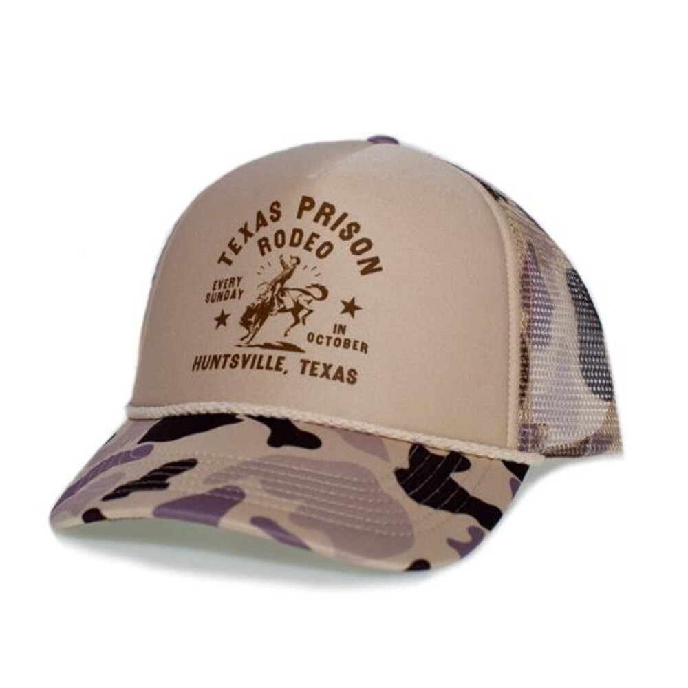 Rare Rodeo Hat Printed USA Trucker Cap Snapback Western Cowboy Texas Pride NWT